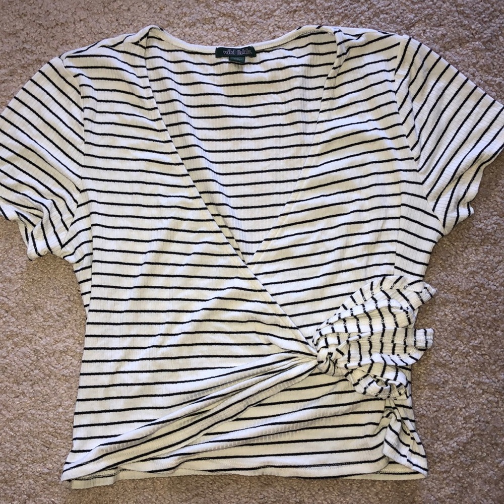 Striped Tied Crop Top